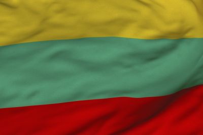 The flag of Lithuania consists of a horizontal tricolor of yellow, green and red
