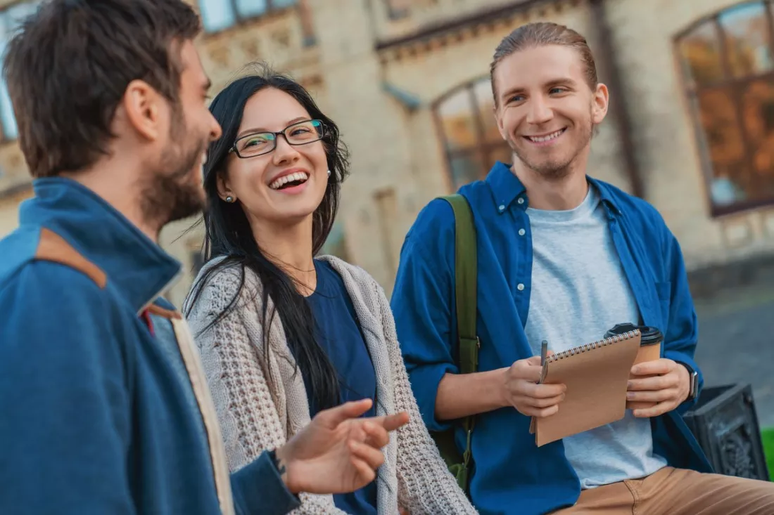 Students from different countries on a university campus